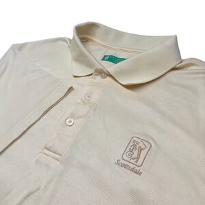 Oxford Golf Polo Shirt Mens L‎ Yellow TPC Scottsdale Earth Tech Super Dry
